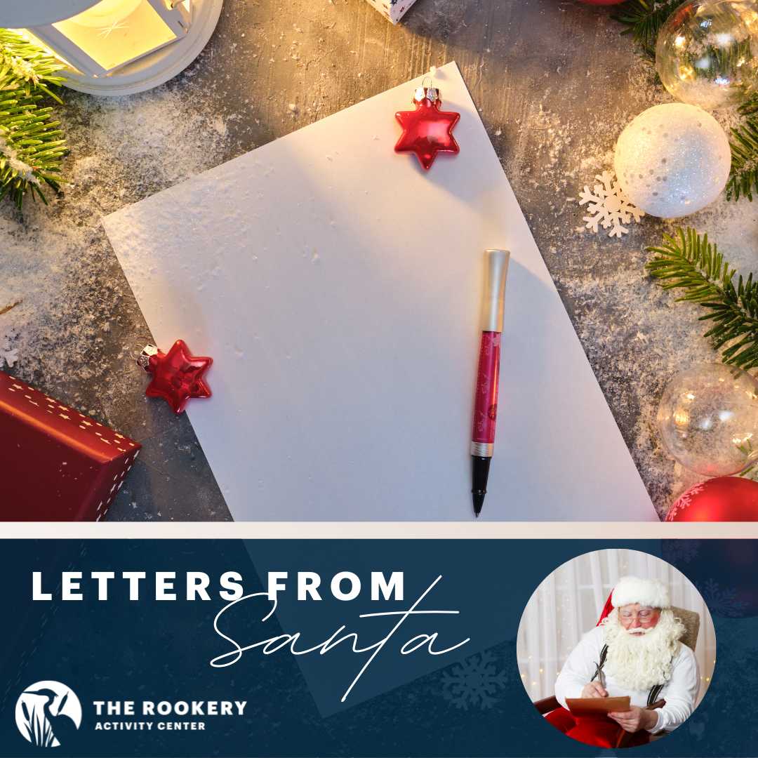 Santa writing a letter with text 