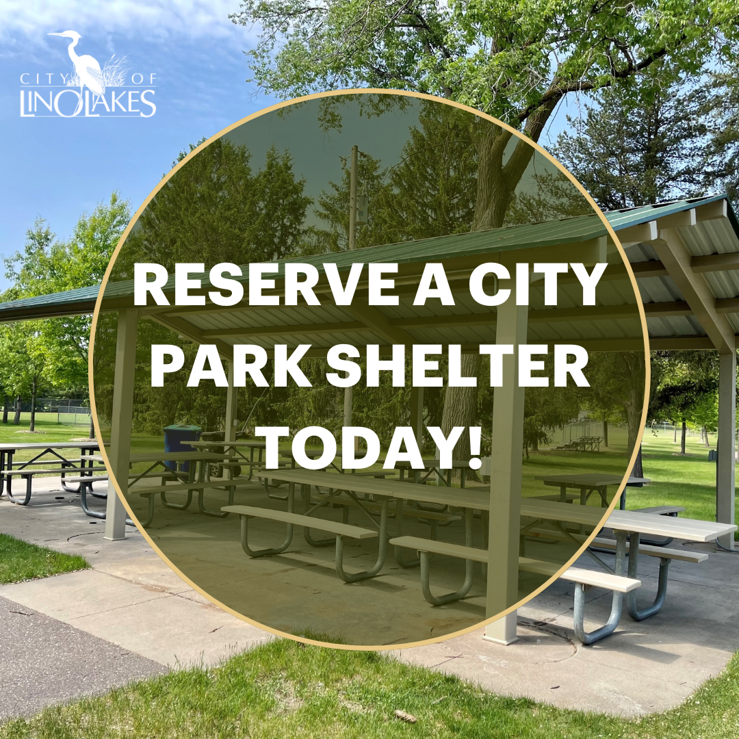 Image of a park shelter with text: Reserve a park shelter 