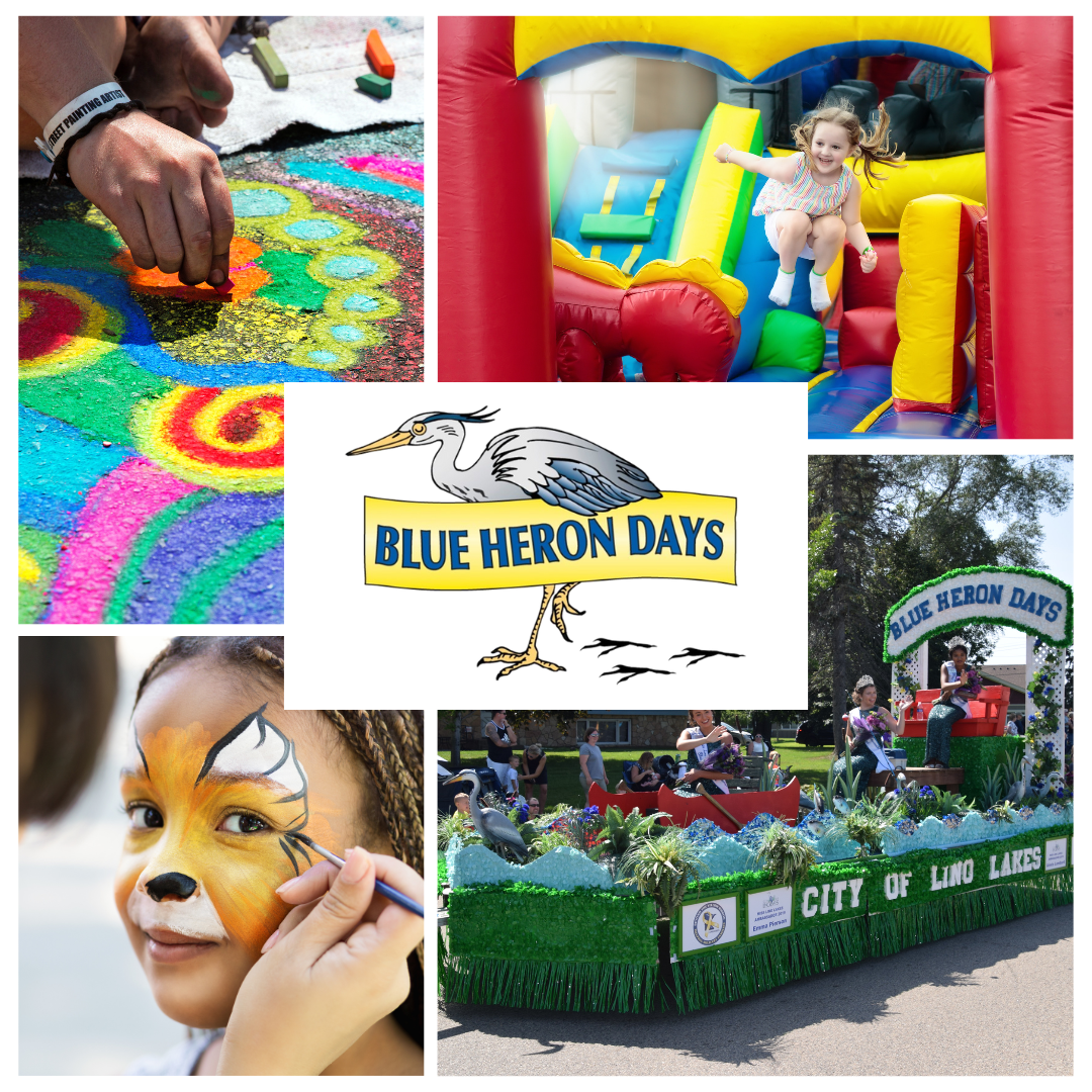 Blue Heron Days collage and logo