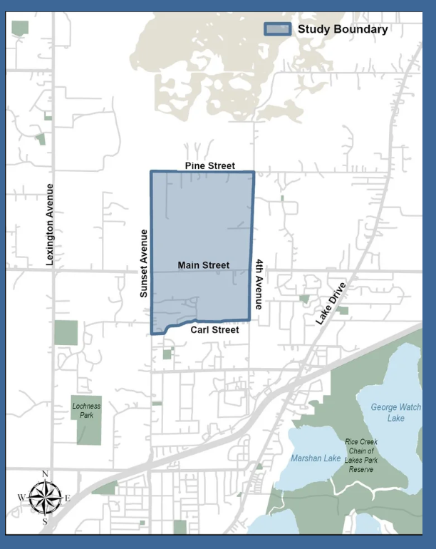 Image of a map of the northwest portion of Lino Lakes